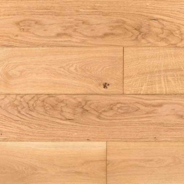 Aerial view of Bowood Engineered Oak with a natural brushed and UV oiled finish, showing rustic grain and wide oak planks.