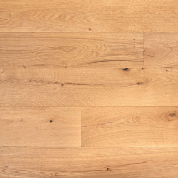 Aerial view of Burghley Engineered Oak flooring with natural brushed texture and UV oiled finish in rustic oak.