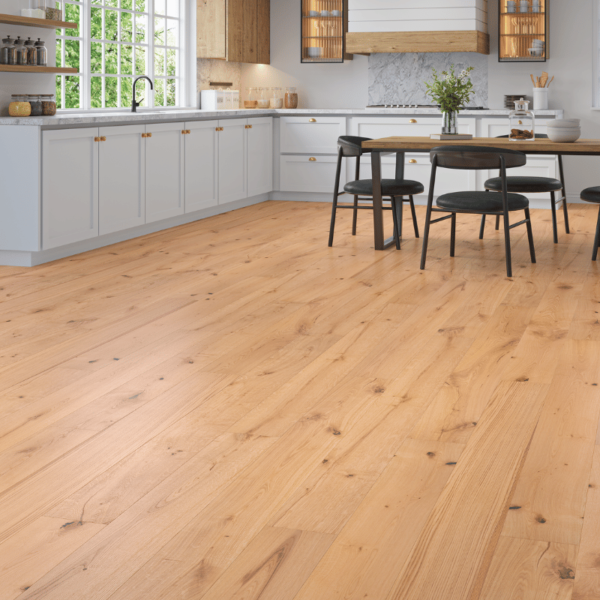 Natural smooth straight plank oak flooring with bevelled edges - Cliveden Engineered Oak