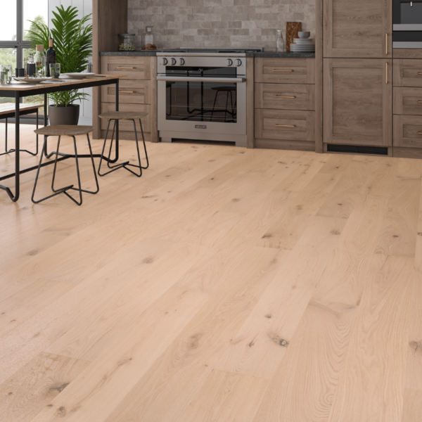 Invisible smooth straight plank oak flooring with bevelled edges - Harewood Engineered Oak