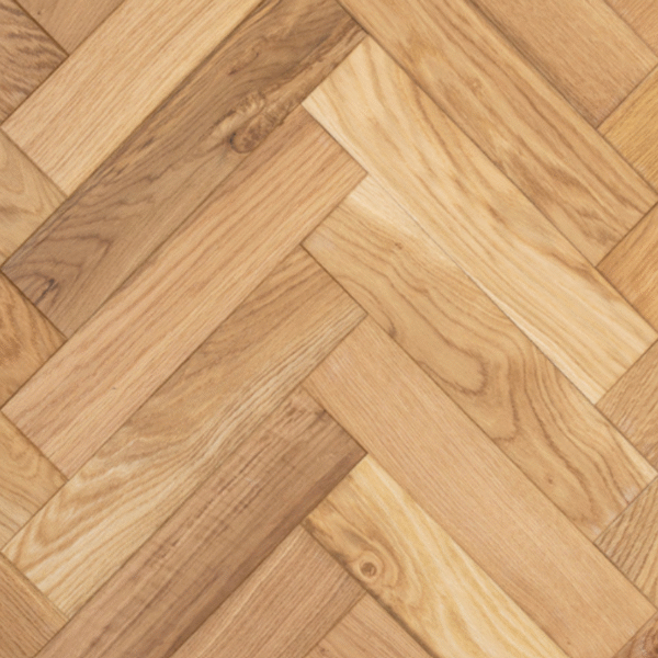 Aerial view of Wentworth Engineered Oak herringbone flooring in a natural brushed and UV oiled finish.