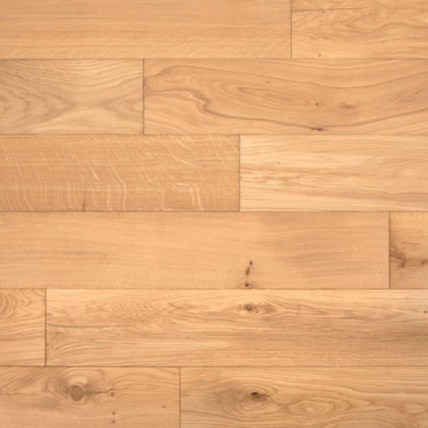 Aerial view of Woburn Engineered Oak flooring with a natural brushed finish and seamless tongue & groove layout.