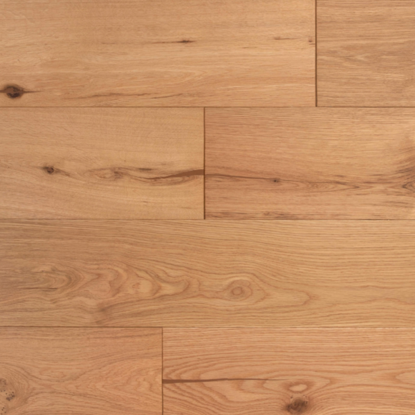 Top-down view of Bibury Engineered Oak Flooring in Smooth UV Lacquered, showcasing the sleek lacquered surface and uniform straight plank layout